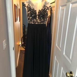 Black Dress with Floral Accents